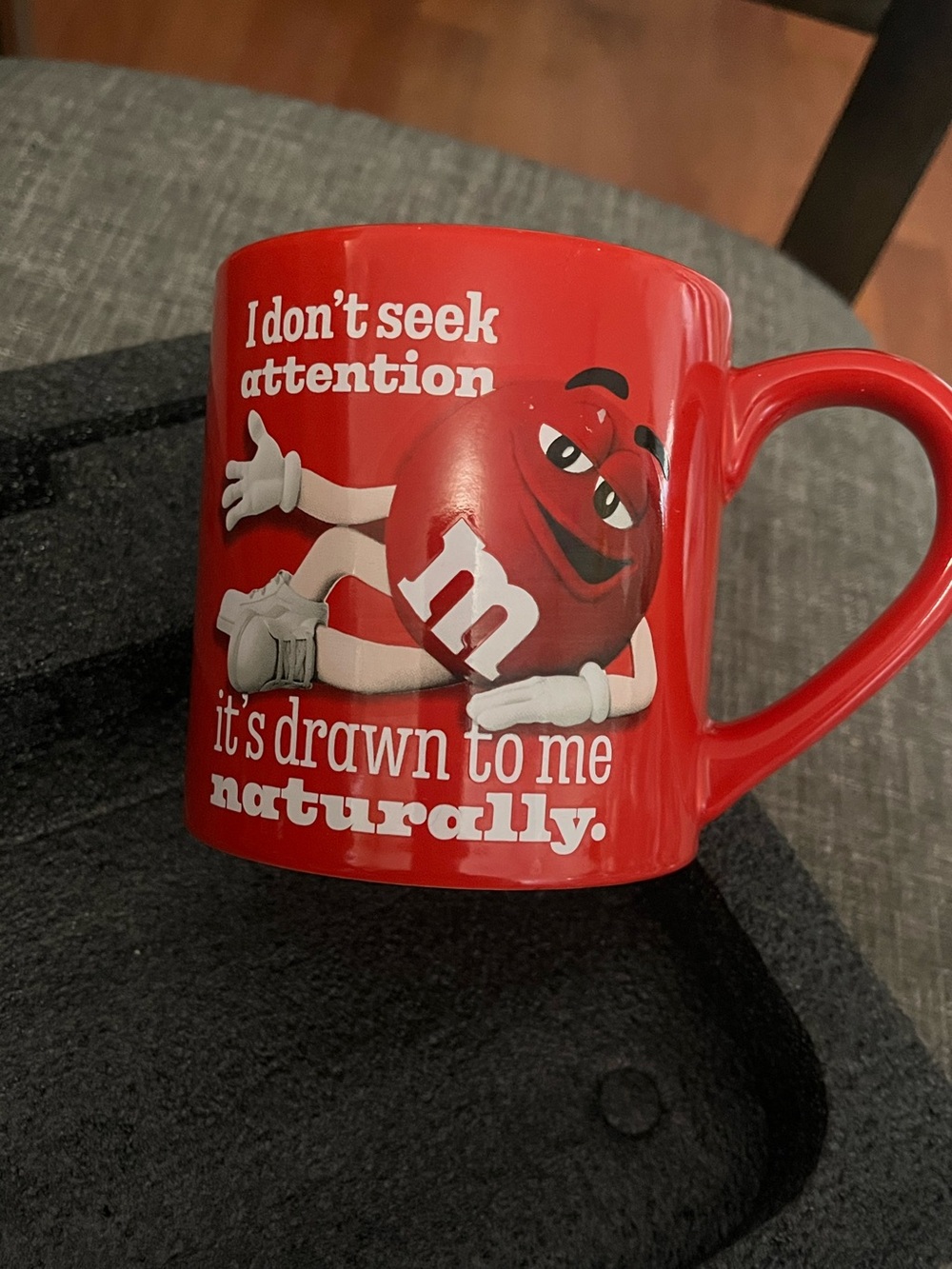M&M'S Red Ceramic Mug with Red M&M Character and White Lettering